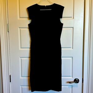 Never worn J Crew size 4 Black Dress! Beautiful cap sleeve detail! HAS POCKETS!